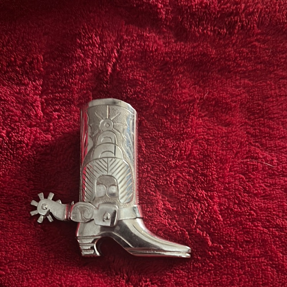 Silver Boot-Shaped Accessory